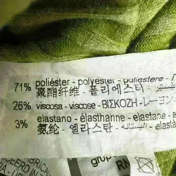 ZARA Dress round neck long sleeves. False front buttons, Mid-green Size L. - Picture 13 of 13